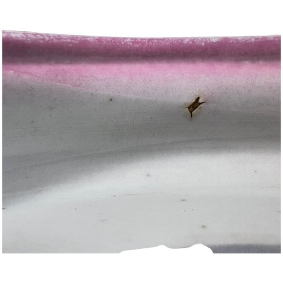 Vintage Childs Bowl Ceramic Baby Porridge Made Germany Dish 7.25” Porcelain Pink - Picture 10 of 12